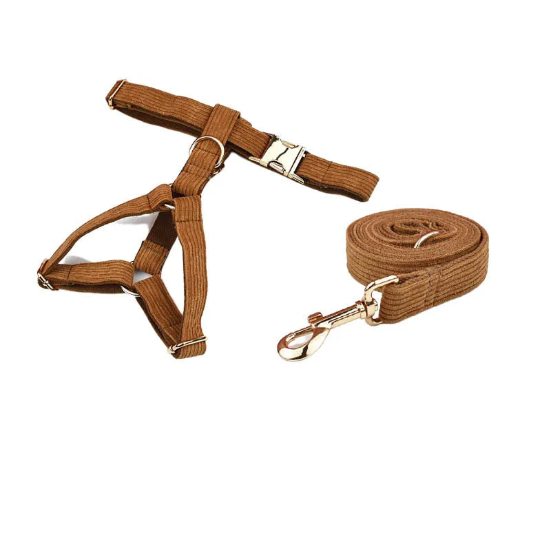 Brown harness and leash set on a white background with 'Harness+Leash' text.