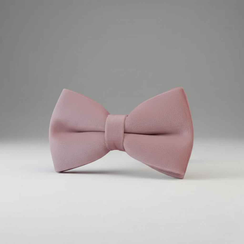 Pink bow tie on a gray background