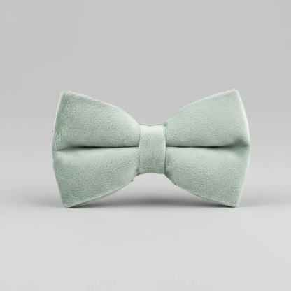Light green bow tie on a gray background