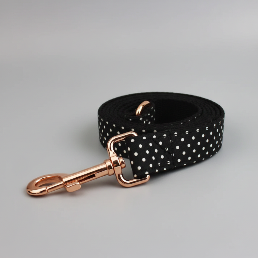 black and white Polka dot leash